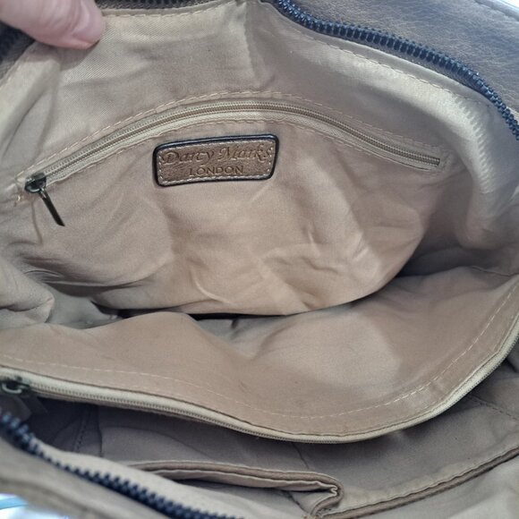 Darcy Marks London Tooled Floral Light Brown Large Leather Handbag Tote Bag - Picture 7 of 15